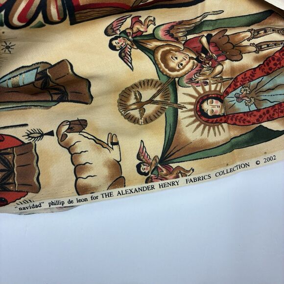 Alexander Henry Fabric Nativity Christmas Fabric 60”x 44” Cotton Phillip de Leon - Picture 3 of 6